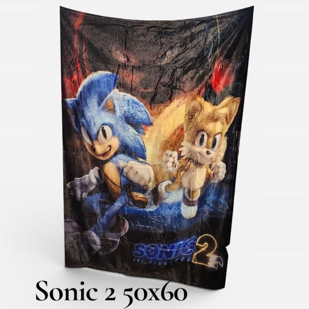 ⚡️ Sonic the Hedgehog 2 Fleece Blanket (50x60) - New Without Packaging